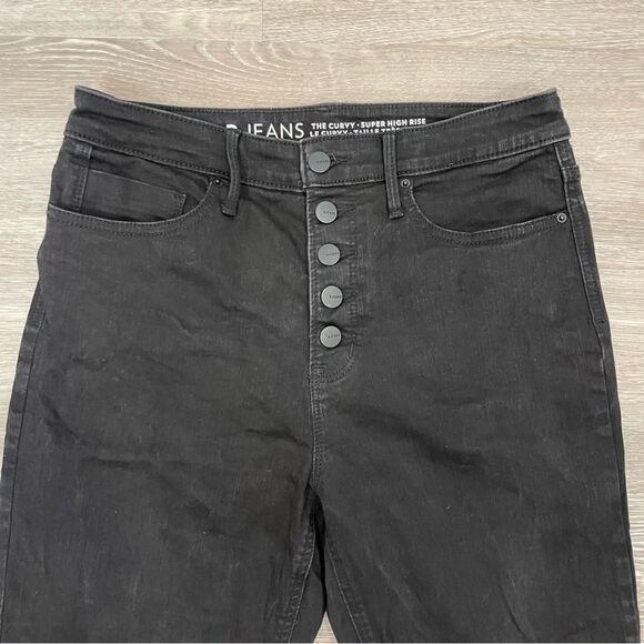 RJeans Black Curvy Hight Rise Jeans Cotton Button Up Jeans Denim - Picture 2 of 11